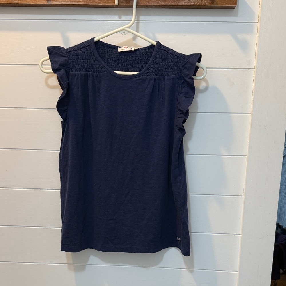 Vineyard Vines Smocked Flutter Sleeve Tee